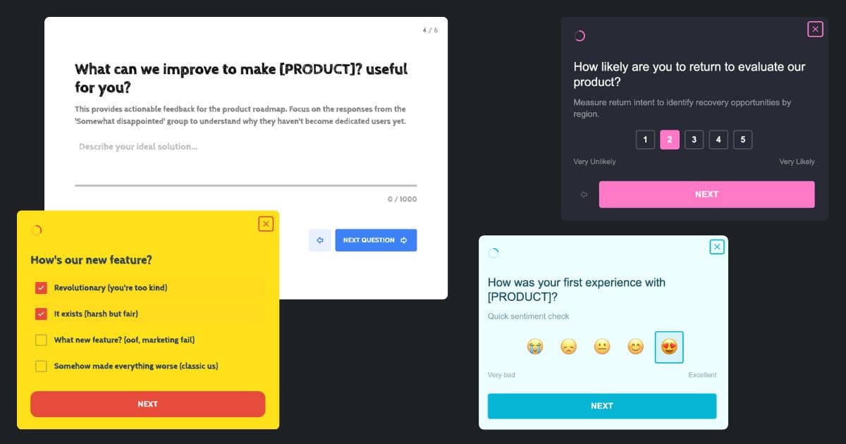 Custom branded feedback survey with your own colors and logo